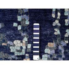 Load image into Gallery viewer, 9&#39;10&quot;x9&#39;10&quot; Aegean Blue with Beige, Mosaic Design, Wool and Silk, Hand Knotted, Square, Oriental Rug FWR60030