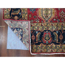 Load image into Gallery viewer, 10&#39;1&quot;x13&#39;10&quot; Falcons Red, Karajeh Design with Tribal Medallions, Soft Wool, Hand Knotted, Oriental Rug FWR60126