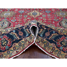 Load image into Gallery viewer, 10&#39;1&quot;x13&#39;10&quot; Falcons Red, Karajeh Design with Tribal Medallions, Soft Wool, Hand Knotted, Oriental Rug FWR60126