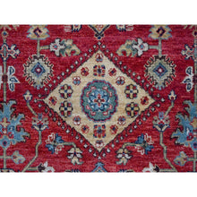 Load image into Gallery viewer, 10&#39;1&quot;x13&#39;10&quot; Falcons Red, Karajeh Design with Tribal Medallions, Soft Wool, Hand Knotted, Oriental Rug FWR60126