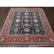 Load image into Gallery viewer, 10&#39;2&quot;x10&#39;2&quot; Power Black, Hand Knotted, Karajeh Design with All Over Pattern, Vegetable Dyes, Soft Pile, 100% Wool, Square, Oriental Rug FWR60138