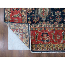 Load image into Gallery viewer, 10&#39;2&quot;x10&#39;2&quot; Power Black, Hand Knotted, Karajeh Design with All Over Pattern, Vegetable Dyes, Soft Pile, 100% Wool, Square, Oriental Rug FWR60138