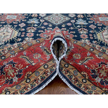 Load image into Gallery viewer, 10&#39;2&quot;x10&#39;2&quot; Power Black, Hand Knotted, Karajeh Design with All Over Pattern, Vegetable Dyes, Soft Pile, 100% Wool, Square, Oriental Rug FWR60138