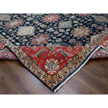 Load image into Gallery viewer, 10&#39;2&quot;x10&#39;2&quot; Power Black, Hand Knotted, Karajeh Design with All Over Pattern, Vegetable Dyes, Soft Pile, 100% Wool, Square, Oriental Rug FWR60138