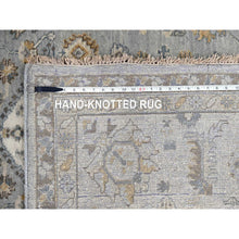 Load image into Gallery viewer, 9&#39;x12&#39; Chrome Gray, Organic Wool, Karajeh and Geometric Design, Hand Knotted, Oriental Rug FWR60174