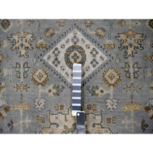 Load image into Gallery viewer, 12&#39;2&quot;x15&#39; Metallic Gray, Hand Knotted, Karajeh and Geometric Design, Organic Wool, Oversized, Oriental Rug FWR60180