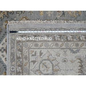 12'x14'10" Gentle Gray, 100% Wool, Karajeh and Geometric Design, Hand Knotted, Oversized, Oriental Rug FWR60192