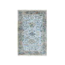 Load image into Gallery viewer, 3&#39;x4&#39;10&quot; Bright Gray, Broken and Erased Persian Heriz, All Over Design, Soft Color Palette, Hand Knotted, Organic Wool, Denser Weave, Oriental Rug FWR60204