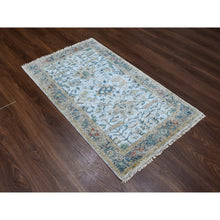 Load image into Gallery viewer, 3&#39;x4&#39;10&quot; Bright Gray, Broken and Erased Persian Heriz, All Over Design, Soft Color Palette, Hand Knotted, Organic Wool, Denser Weave, Oriental Rug FWR60204