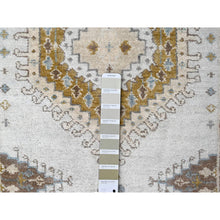 Load image into Gallery viewer, 2&#39;9&quot;x18&#39; White Gray, Organic Wool, Hand Knotted, Persian Village Inspired, Geometric Elements Design, Natural Dyes, Denser Weave, XL Runner, Oriental Rug FWR60234