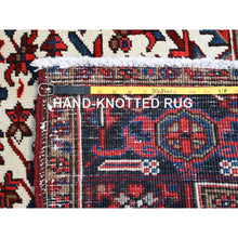 Load image into Gallery viewer, 9&#39;3&quot;x11&#39;8&quot; Watermelon Red, Cleaned, Semi Antique Heriz Persian Design and Geometric Medallions, Great Condition Vibrant Wool, Sides and Ends Professionally Secured, Cropped Thin, Evenly Worn Oriental Rug Sh105 FWR630