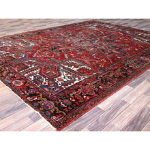 Load image into Gallery viewer, 8&#39;2&quot;x10&#39;10&quot; Tomato Tango Red, Centre Geometric Medallion, Evenly Worn, Cleaned, Good Condition, Hand Knotted, All Wool, Cropped Thin, Sides And Ends Secured Professionally, Oriental Rug Sh116 FWR696