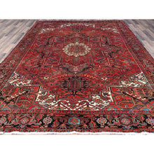 Load image into Gallery viewer, 7&#39;10&quot;x10&#39;7&quot; Prismatic Legacy Red, Centre Geometric Element, Sides Secured Professionally, Cleaned, Sheared Low Organic Wool, Good Condition, Vintage Oriental Rug Sh118 FWR708