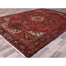 Load image into Gallery viewer, 7&#39;10&quot;x10&#39;7&quot; Prismatic Legacy Red, Centre Geometric Element, Sides Secured Professionally, Cleaned, Sheared Low Organic Wool, Good Condition, Vintage Oriental Rug Sh118 FWR708