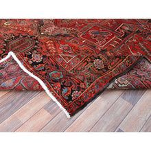 Load image into Gallery viewer, 7&#39;10&quot;x10&#39;7&quot; Prismatic Legacy Red, Centre Geometric Element, Sides Secured Professionally, Cleaned, Sheared Low Organic Wool, Good Condition, Vintage Oriental Rug Sh118 FWR708