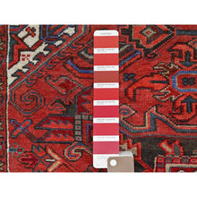 Load image into Gallery viewer, 7&#39;10&quot;x10&#39;7&quot; Prismatic Legacy Red, Centre Geometric Element, Sides Secured Professionally, Cleaned, Sheared Low Organic Wool, Good Condition, Vintage Oriental Rug Sh118 FWR708