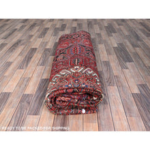 Load image into Gallery viewer, 7&#39;10&quot;x10&#39;7&quot; Prismatic Legacy Red, Centre Geometric Element, Sides Secured Professionally, Cleaned, Sheared Low Organic Wool, Good Condition, Vintage Oriental Rug Sh118 FWR708