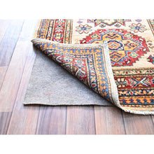 Load image into Gallery viewer, 2&#39;8&quot;x35&#39;3&quot; Pistachio Shell Beige, Multiple Border, Organic Wool Densely Woven Colorful Geometric Medallions Afghan Super Kazak Natural Dyes Hand Knotted XXL Oriental Runner Rug Sh125 FWR750