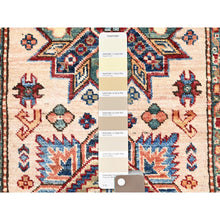 Load image into Gallery viewer, 2&#39;8&quot;x35&#39;3&quot; Pistachio Shell Beige, Multiple Border, Organic Wool Densely Woven Colorful Geometric Medallions Afghan Super Kazak Natural Dyes Hand Knotted XXL Oriental Runner Rug Sh125 FWR750