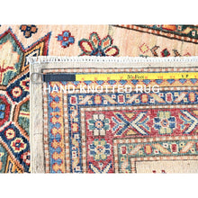 Load image into Gallery viewer, 2&#39;8&quot;x35&#39;3&quot; Pistachio Shell Beige, Multiple Border, Organic Wool Densely Woven Colorful Geometric Medallions Afghan Super Kazak Natural Dyes Hand Knotted XXL Oriental Runner Rug Sh125 FWR750