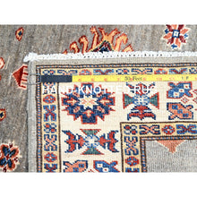 Load image into Gallery viewer, 2&#39;8&quot;x15&#39;5&quot; Frost Gray, Afghan Super Kazak 100% Wool Densely Woven Hand Knotted Tribal And Geometric Medallions Design Vegetable Dyes Oriental Runner Rug Sh127 FWR762