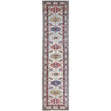 Load image into Gallery viewer, 2&#39;9&quot;x11&#39;8&quot; Belgian Block Gray, Natural Wool, Denser Weave, Hand Knotted, Super Kazak, All Over Medallions, Oriental Runner Rug Sh131 FWR786