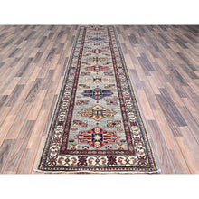 Load image into Gallery viewer, 2&#39;9&quot;x11&#39;8&quot; Belgian Block Gray, Natural Wool, Denser Weave, Hand Knotted, Super Kazak, All Over Medallions, Oriental Runner Rug Sh131 FWR786