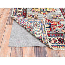 Load image into Gallery viewer, 2&#39;9&quot;x11&#39;8&quot; Belgian Block Gray, Natural Wool, Denser Weave, Hand Knotted, Super Kazak, All Over Medallions, Oriental Runner Rug Sh131 FWR786