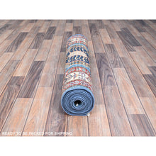 Load image into Gallery viewer, 2&#39;8&quot;x11&#39;8&quot; Pacific Coast Blue, Denser Weave Vibrant Tribal Medallions Natural Dyes Hand Knotted Afghan Super Kazak Oriental Runner Rug Sh132 FWR792