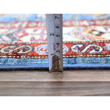 Load image into Gallery viewer, 2&#39;8&quot;x11&#39;8&quot; Pacific Coast Blue, Denser Weave Vibrant Tribal Medallions Natural Dyes Hand Knotted Afghan Super Kazak Oriental Runner Rug Sh132 FWR792