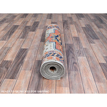 Load image into Gallery viewer, 2&#39;8&quot;x9&#39;7&quot; Platinum Gray, 200 KPSI Armenian Inspired Caucasian Design, Hand Knotted with Small Bird Figurines Organic Wool, Vegetable Dyes Densely Woven Runner Oriental Rug Sh148 FWR888