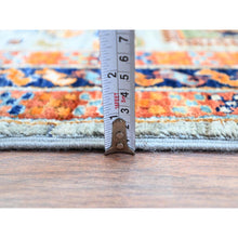 Load image into Gallery viewer, 2&#39;8&quot;x9&#39;7&quot; Platinum Gray, 200 KPSI Armenian Inspired Caucasian Design, Hand Knotted with Small Bird Figurines Organic Wool, Vegetable Dyes Densely Woven Runner Oriental Rug Sh148 FWR888