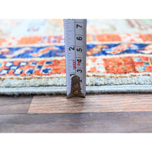 Load image into Gallery viewer, 2&#39;8&quot;x9&#39;7&quot; Mirage Gray, Velvety Wool, Densely Woven, 200 KPSI, Armenian Inspired Caucasian Design, Hand Knotted, Small Bird Figurines, Vegetable Dyes, Runner Oriental Rug Sh149 FWR894