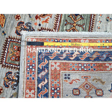 Load image into Gallery viewer, 2&#39;8&quot;x9&#39;7&quot; Mirage Gray, Velvety Wool, Densely Woven, 200 KPSI, Armenian Inspired Caucasian Design, Hand Knotted, Small Bird Figurines, Vegetable Dyes, Runner Oriental Rug Sh149 FWR894