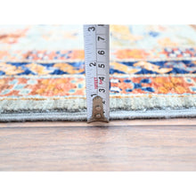 Load image into Gallery viewer, 2&#39;8&quot;x9&#39;8&quot; Puritan Gray With Small Bird Figurines, 200 KPSI, Organic Wool, Hand Knotted, Denser Weave, Vegetable Dyes, Colorful Armenian Inspired Caucasian Design, Runner Oriental Rug Sh155 FWR930