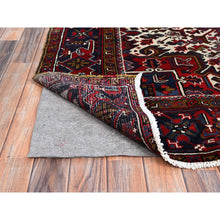 Load image into Gallery viewer, 7&#39;9&quot;x10&#39;9&quot; Ruby Red With Geometric Medallion, Sides And Ends Secured Professionally, Tribal Weave, Hand Knotted, 100% Wool, Cropped Thin, Semi Antique Oriental Rug Sh174 FWR1044