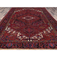 Load image into Gallery viewer, 8&#39;4&quot;x11&#39; Barn Red With Geometric Centre Element, Mint Condition, Clean, Cropped Thin, Sides And Ends Secured Professionally, Hand Knotted, Soft Wool, Persian Heriz, Tribal Weaving, Vintage Oriental Rug Sh179 FWR1074