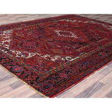 Load image into Gallery viewer, 8&#39;4&quot;x11&#39; Barn Red With Geometric Centre Element, Mint Condition, Clean, Cropped Thin, Sides And Ends Secured Professionally, Hand Knotted, Soft Wool, Persian Heriz, Tribal Weaving, Vintage Oriental Rug Sh179 FWR1074