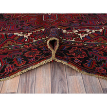 Load image into Gallery viewer, 8&#39;4&quot;x11&#39; Barn Red With Geometric Centre Element, Mint Condition, Clean, Cropped Thin, Sides And Ends Secured Professionally, Hand Knotted, Soft Wool, Persian Heriz, Tribal Weaving, Vintage Oriental Rug Sh179 FWR1074