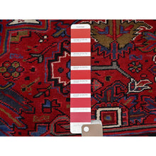 Load image into Gallery viewer, 8&#39;4&quot;x11&#39; Barn Red With Geometric Centre Element, Mint Condition, Clean, Cropped Thin, Sides And Ends Secured Professionally, Hand Knotted, Soft Wool, Persian Heriz, Tribal Weaving, Vintage Oriental Rug Sh179 FWR1074