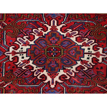 Load image into Gallery viewer, 8&#39;4&quot;x11&#39; Barn Red With Geometric Centre Element, Mint Condition, Clean, Cropped Thin, Sides And Ends Secured Professionally, Hand Knotted, Soft Wool, Persian Heriz, Tribal Weaving, Vintage Oriental Rug Sh179 FWR1074