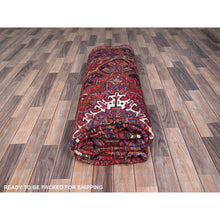 Load image into Gallery viewer, 8&#39;4&quot;x11&#39; Barn Red With Geometric Centre Element, Mint Condition, Clean, Cropped Thin, Sides And Ends Secured Professionally, Hand Knotted, Soft Wool, Persian Heriz, Tribal Weaving, Vintage Oriental Rug Sh179 FWR1074