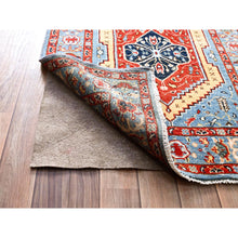 Load image into Gallery viewer, 2&#39;9&quot;x17&#39;5&quot; Fire Engine Red, Natural Dyes With Tribal Elements, Narrow, Soft And Velvety Wool, Hand Knotted, Afghan Peshawar Serapi Heriz, Densely Woven, Runner Oriental Rug Sh187 FWR1122