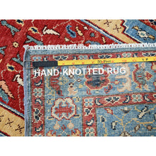 Load image into Gallery viewer, 2&#39;9&quot;x17&#39;5&quot; Fire Engine Red, Natural Dyes With Tribal Elements, Narrow, Soft And Velvety Wool, Hand Knotted, Afghan Peshawar Serapi Heriz, Densely Woven, Runner Oriental Rug Sh187 FWR1122