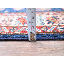 Load image into Gallery viewer, 2&#39;6&quot;x6&#39;8&quot; Broncos Blue, Hand Knotted Organic Wool Densely Woven Afghan Super Kazak Natural Dyes Tribal And Geometric Pattern Oriental Runner Rug Sh188 FWR1128