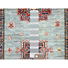 Load image into Gallery viewer, 2&#39;9&quot;x15&#39;5&quot; Puritan Gray, Geometric Elements Oriental Afghan Super Kazak 100% Wool Hand Knotted Denser Weave Natural Dyes Runner Rug Sh190 FWR1140