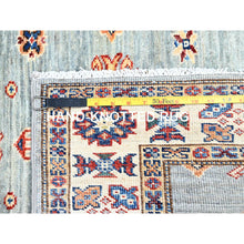 Load image into Gallery viewer, 2&#39;9&quot;x15&#39;5&quot; Puritan Gray, Geometric Elements Oriental Afghan Super Kazak 100% Wool Hand Knotted Denser Weave Natural Dyes Runner Rug Sh190 FWR1140