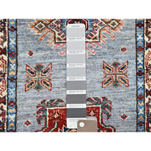 Load image into Gallery viewer, 2&#39;x6&#39;1&quot; Quite Gray, Natural Dyes, Super Kazak, Denser Weave Hand Knotted, All Over Pattern, Shiny And Soft Wool, Oriental Runner Rug Sh198 FWR1188