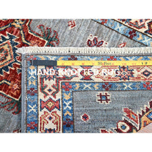 Load image into Gallery viewer, 2&#39;x6&#39;1&quot; Quite Gray, Natural Dyes, Super Kazak, Denser Weave Hand Knotted, All Over Pattern, Shiny And Soft Wool, Oriental Runner Rug Sh198 FWR1188