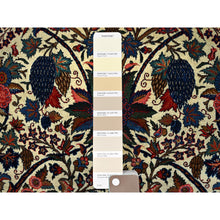 Load image into Gallery viewer, 10&#39;3&quot;x13&#39;5&quot; Lemon Icing with Alice Blue, Antique Persian Kashan, Flower and Fruit Design, Kork Wool with 300 KPSI, Full Pile, Soft and in Excellent Condition, Sides and Ends Professionally Secured, Oriental Rug Sh213 FWR1278